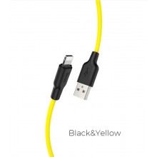 Кабель HOCO USB Lightning 2A 1m Black-Yellow (X21) Кабель HOCO USB Lightning 2A 1m Black-Yellow (X21)