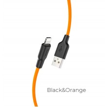 Кабель HOCO USB Lightning 2A 1m Black-Orange (X21) Кабель HOCO USB Lightning 2A 1m Black-Orange (X21)