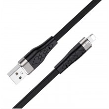 Кабель для зарядки и синхронизации HOCO USB Lightning 2.4 A в силиконовой оплетке 1m Black (X53)