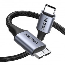 Дата кабель UGREEN Micro B to USB C Hard Drive Cables 10 Gbps 1 м Black (US565) Дата кабель UGREEN Micro B to USB C Hard Drive Cables 10 Gbps 1 м Black (US565)