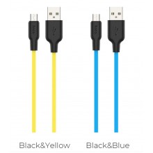 Кабель HOCO USB Micro 2.4 A 1m Black-Yellow (X21) Кабель HOCO USB Micro 2.4 A 1m Black-Yellow (X21)