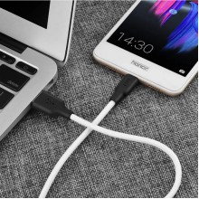 Кабель HOCO microUSB USB 2A 1m Black-White (X21)