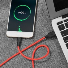 Кабель HOCO Silicone USB to Type-C 1m Black-White (X21)