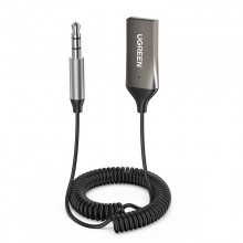 Bluetooth-адаптер Ugreen Bluetooth 5.0 автомобильный приемник AUX с микрофоном Space Gray (CM309)