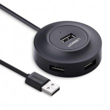 USB-хаб Ugreen USB 2.0 hub 4 порта 1М Black (CR106)