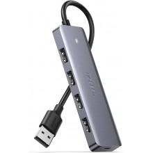 USB-хаб Ugreen USB 3.0 hub портативный тонкий 4-портовый концентратор 16СМ Black (CM219)