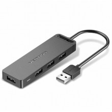 USB-хаб Vention USB 2.0 на 4 порта с micro USB питанием 0.15M Black (CHMBB) USB-хаб Vention USB 2.0 на 4 порта с micro USB питанием 0.15M Black (CHMBB)