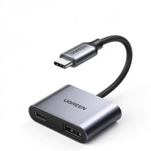 USB-концентратор UGREEN USB C хаб Type C to PD 60W  for MacBook iPad Pro PC Grey (US395)