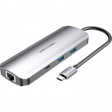USB-хаб VENTION 9-in-1 USB-C to HDMI/USB3.0x2/RJ45/USB-C/SD/TF/TRRS 3.5mm/PD (TOMHB) USB-хаб VENTION 9-in-1 USB-C to HDMI/USB3.0x2/RJ45/USB-C/SD/TF/TRRS 3.5mm/PD (TOMHB)