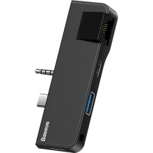 USB-хаб концентратор BASEUS Hub for Surface Go w/LAN Black (CAHUB-FG01) USB-хаб концентратор BASEUS Hub for Surface Go w/LAN Black (CAHUB-FG01)