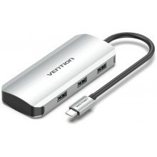 USB-хаб Vention USB type-c 5 в 1 4USB 3.0 2A 5 Gbps 0.15 м Grey (TNAHB) USB-хаб Vention USB type-c 5 в 1 4USB 3.0 2A 5 Gbps 0.15 м Grey (TNAHB)