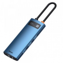 USB-хаб концентратор Baseus Metal Gleam Series 6-in-1 Type-C Hub Docking Station Blue (WKWG000003) USB-хаб концентратор Baseus Metal Gleam Series 6-in-1 Type-C Hub Docking Station Blue (WKWG000003)