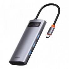 USB-хаб концентратор Baseus 5-в-1 Metal Gleam Multifunctional 5-in-1 Type-C Gray (CAHUB-CX0G) USB-хаб концентратор Baseus 5-в-1 Metal Gleam Multifunctional 5-in-1 Type-C Gray (CAHUB-CX0G)
