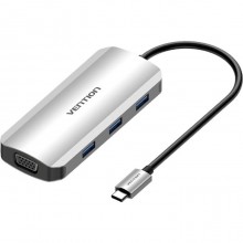USB-хаб VENTION 6-in-1 USB-C to HDMI/VGA/USB3.0x3/PD Grey (TOIHB) USB-хаб VENTION 6-in-1 USB-C to HDMI/VGA/USB3.0x3/PD Grey (TOIHB)