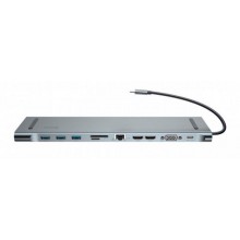 USB-хаб концентратор Baseus 10-в-1 USB 3.1 Type-C Grey (CATSX-G0G) USB-хаб концентратор Baseus 10-в-1 USB 3.1 Type-C Grey (CATSX-G0G)