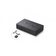 Свитч UGREEN HDMI USB Switch 4K 60Hz HDR с пультом KVM-переключатель на 2 компьютера (CM571)