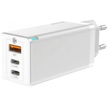 Сетевое зарядное устройство Baseus GaN Travel C+C+A 65W White (CCGAN-B02)