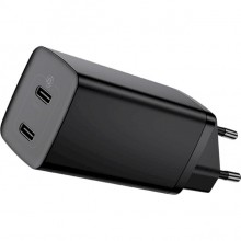 Сетевое зарядное устройство BASEUS GaN2 Lite Quick Charger C+C 65W Black (CCGAN2L-E01)
