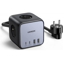 Зарядное устройство UGREEN USB 3-контактная розетка DigiNest Cube 65W USB C Power Strip GaN (CD268)