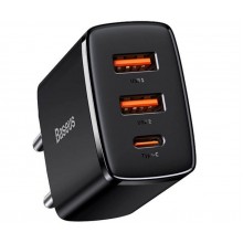 Быстрое зарядное устройство Baseus Compact 2x USB / USB Type C 30W 3A PD Quick Charge Black (CCXJ-E01)