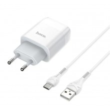 Сетевое зарядное устройство Hoco Glorious single port charger + кабель Type-C White (C72A) Сетевое зарядное устройство Hoco Glorious single port charger + кабель Type-C White (C72A)