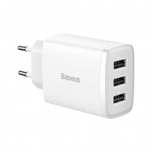 Сетевое зарядное устройство Baseus Compact 3x USB 17W White (CCXJ020102)