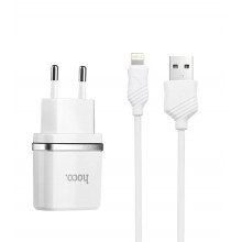 Сетевое зарядное устройство Hoco charger + кабель Lightning 1 м White (C11) Сетевое зарядное устройство Hoco charger + кабель Lightning 1 м White (C11)