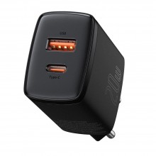 Сетевое зарядное устройство Baseus Compact USB/USB Type C 20W 3A PDQuick Charge 3.0 Black (CCXJ-B01)