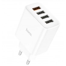 Сетевое зарядное устройство Hoco Fuerza QC3.0 four-port charger White (C102A) Сетевое зарядное устройство Hoco Fuerza QC3.0 four-port charger White (C102A)