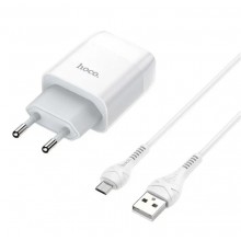 Сетевое зарядное устройство Hoco Glorious single port charger + кабель MicroUSB White (C72A) Сетевое зарядное устройство Hoco Glorious single port charger + кабель MicroUSB White (C72A)