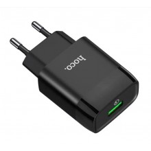 Сетевое зарядное устройство Hoco Glorious single port QC3.0 charger Black (C72Q) Сетевое зарядное устройство Hoco Glorious single port QC3.0 charger Black (C72Q)