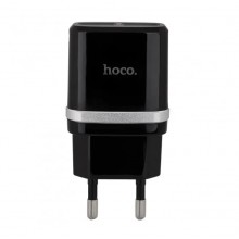 Сетевое зарядное устройство Hoco Smart dual USB charger Black (C12) Сетевое зарядное устройство Hoco Smart dual USB charger Black (C12)