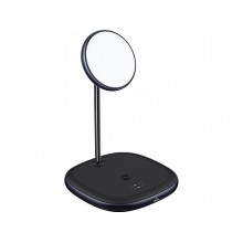 Беспроводное зарядное устройство Baseus Swan 2-in-1 Wireless Magnetic Charging Bracket 20W Black (WXSW-C01)
