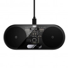Беспроводное двойное зарядное устройство Baseus Digital LED Display с дисплеем 20 W Black (WXSX010101) Беспроводное двойное зарядное устройство Baseus Digital LED Display с дисплеем 20 W Black (WXSX010101)