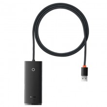 USB-хаб адаптер Baseus Lite Series 4-Port USB-A HUB 4X USB 3.0 1 м Black (BS-OH013) USB-хаб адаптер Baseus Lite Series 4-Port USB-A HUB 4X USB 3.0 1 м Black (BS-OH013)