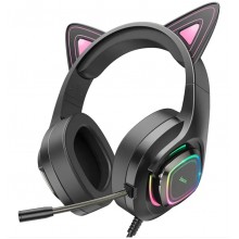 Наушники HOCO Cute cat USB-A + штекер 3,5мм Phantom Cat (W107) Наушники HOCO Cute cat USB-A + штекер 3,5мм Phantom Cat (W107)