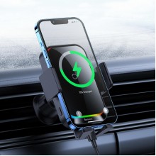 Автомобильный держатель Baseus Halo для смартфона со встроенной индуктивной зарядкой 15 Вт Black (SUDD000001) Автомобильный держатель Baseus Halo для смартфона со встроенной индуктивной зарядкой 15 Вт Black (SUDD000001)