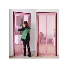 Москитная сетка на магнитах, антимоскитная штора на дверь Magic Mesh 100x210см, розовый цвет