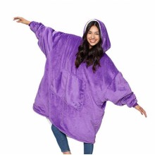 Толстовка-плед с капюшоном и рукавами флисовый Huggle Ultra Plush Blanket Hoodie, фиолетовый