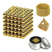 Игрушка-конструктор головоломка Неокуб Neocube 216 магнитных шариков 5 мм. (Gold)
