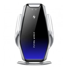 Универсальный держатель для телефона c беспроводной зарядкой Smart Sensor Holder S7, серебристый