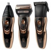 Аккумуляторная машинка для стрижки Gemmy Gm-595, 3 в 1 (тример для стрижки волос и бороды), бронзовая