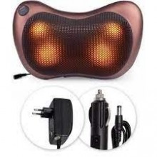 Массажная подушка Massage Pillow 8028 на 4 ролика для шеи и спины, массажер роликовый