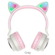 Беспроводные наушники с ушками и подсветкой Hoco W27, Gray