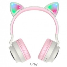 Беспроводные наушники с ушками и подсветкой Hoco W27, Gray
