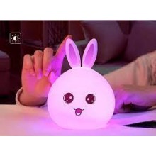 Силиконовый ночник 3DTOYSLAMP Зайчик с розовыми ушками, белый Силиконовый ночник 3DTOYSLAMP Зайчик с розовыми ушками, белый