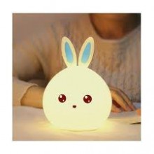 Силиконовый ночник 3DTOYSLAMP Зайчик с голубыми ушками, белый Силиконовый ночник 3DTOYSLAMP Зайчик с голубыми ушками, белый