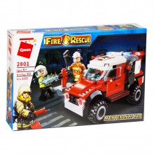 Детский игровой конструктор Qman Fire Rescue Light Attack Vehicle Пожарная машина красный 100+ деталей Детский игровой конструктор Qman Fire Rescue Light Attack Vehicle Пожарная машина красный 100+ деталей