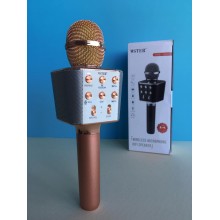 Беспроводной bluetooth караоке-микрофон Wster WS1688 bluetooth, розовый