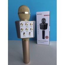Беспроводной bluetooth караоке-микрофон Wster WS1688 bluetooth, золотистый